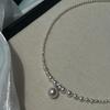 Versión Completa de Perlas Plata de Ley S925 Plata Triturada Gradiente Perla Bombilla Swarovski Collar, Estilo Nicho de Lujo Ligero para Mujeres con un Toque de Alta Gama