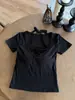 Camisa Básica Feminina Manga Curta Botões Cintura Alta Estilo Hot Girl com Top Patchwork Decote Halter Puro Desejo