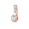 Clavo de acero inoxidable para ombligo transfronterizo, juego básico de 5 piezas de circón, anillo simple para ombligo, joyería para perforación de cuatro garras, venta al por mayor