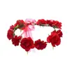 Corona de Ratán Tejida a Mano Transfronteriza Europea y Americana para Dama de Honor Flor de Mano Accesorios para Vestido de Niña de las Flores Joyería para Niña de las Flores Flor Sencilla para la Cabeza Anillo para la Cabeza