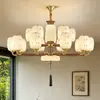 Cobre Completo Nogal Negro Norteamericano Estilo Song Estética Retro Lámpara Colgante para Sala de Estar Comedor Lámpara Colgante para Sala de Té Lámpara Colgante de Espectro Completo