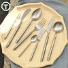 Cuchillo y Tenedor de Acero Inoxidable 304 Forjado Legendario Estilo Oeste y Cuchara Set de Cubiertos para el Hogar Engrosado