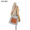 Nova Moda Bolsa de Ombro para o Dia a Dia Popular Listrada Versátil Bolsa Tote de Ombro Simples Bolsa Transversal Feminina de Couro Genuíno