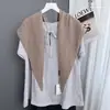 Bufanda Triangular de Lana Merino para Mujer Tejida de Lana Calada Literaria de Alta Calidad Suave Bufanda de Moda y Elegante