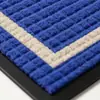 Tapete de piso sencillo a rayas de rejilla impermeable antideslizante tapete para pies goma polipropileno bucle terciopelo entrada alfombra quita polvo