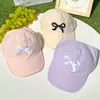 Gorra Bordada de Pato con Lazo y Cola de Caballo para Niños, Elegante Sombrero de Protección Solar para Niños y Niñas