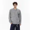 Suéter con media cremallera para hombre, marca de moda cleanfit, tejido casual holgado de manga larga con cuello redondo para primavera y otoño