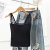 Diseño de Encaje Patchwork Estilo Dulce y Puro, Se Puede Usar por Dentro o por Fuera, Camisola Versátil de Ajuste Delgado con Copas Fijas para Mujer Venta al por Mayor