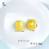 Caracteres da Sorte Zodiacais Quadrados Perfurados Acessórios para Joias DIY Estilo Antigo Contas de Ouro Areia Banhado a Ouro Estilo Chinês Dados da Sorte