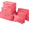 Bolsa de Almacenamiento para Viaje Seis Piezas Impermeable y a Prueba de Polvo Set de Almacenamiento para Clasificación de Ropa Bolsa Cosmética Plegable Portátil