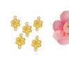 Yingyi Joyería DIY Chapado en Oro Flor Pequeña de Doble Cara Colgante Conector de Doble Colgante Accesorios Estilo Antiguo Material para Tocados Hanfu