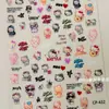 Adesivos de Unha Gatinho Três-Dimensionais em Relevo Couro Preto Gatinho Designs Fofos À Prova D'água Ccd Celular Unhas DIY