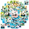 56 Pegatinas Divertidas de Graffiti de Panda de Dibujos Animados, Panda Redondo y Lindo Jugando en el Agua, Pegatinas de Material Lindo para Diarios y Computadoras
