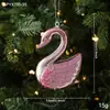 Nuevos Adornos de Plástico Rosa con Colores Pastel, Adornos Navideños de Dibujos Animados, Decoraciones Navideñas 3D Estilo Ins para Ventanas