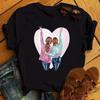 Camiseta Melhor Amiga feminina nova camiseta preta moda feminina camiseta com estampa fofa Harajuku blusa gola redonda
