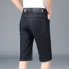 Pantalones Cortos de Mezclilla Finos Casuales para Hombres Jóvenes Verano 2024 Nuevos de Color Sólido Elásticos Rectos de Longitud Media Moda Dropshipping