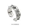 Anillo de plata tailandesa con estrella de cinco puntas, estilo hip hop, con múltiples cortes, con pentagrama, para hombres y mujeres, abierto y ajustable.