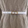 Cinturón Fino para Mujer, Moderno y Versátil de Cuero Genuino Decorativo para Traje, Vestido de Verano, Popular Cinturón Pequeño Negro, a la Moda
