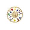 Broche de deus sol retrô europeu e americano, criativo, liga, gota de óleo, cor, sol, lua, estrela, emblema, roupa combinando, corpete