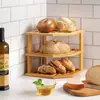 Estante de Almacenamiento para Esquina de Cocina al por Mayor de Fábrica Estante de Ángulo Recto Estante de Bambú con Drenaje Estante para Especias