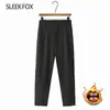 Pantalones cortos ajustados de estilo coreano para otoño e invierno, nuevos, forrados de felpa para hombre, modernos y elegantes, te hacen ver más alto y tus piernas más largas, pantalones de traje