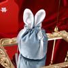 Nueva bolsa de caramelo de terciopelo para boda, bolsa con caja de regalo con orejas de conejo, caja creativa para dulces de boda, bolso de mano estilo ins
