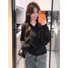 El artículo de moda popular para mujer de este año para el otoño de 2026 es un nuevo suéter casual de punto con cuello en V, corte holgado, manga larga y ceñido a la cintura.