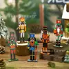 Conjunto de Enfeites de Madeira Quebra-Nozes Decorações Clássicas para Árvore de Natal Adequado para Festas de Fim de Ano e Decoração de Casa