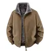 Chaqueta de Invierno de Algodón Reversible para Hombre, Forrada de Polar, Engrosada, Cálida, Cuello Alto, Chaqueta de Trabajo con Forro de Polar 2602A