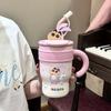 Vaso de agua con pajita de gran capacidad y alto valor para niñas, bonito vaso de hielo portátil de acero inoxidable 316 de una tonelada