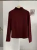 KEKEZOON Básico Clásico Versátil Cuello Alto Color Sólido Hombro Normal Adelgazante Capa Interior Camiseta Base Camiseta 9015