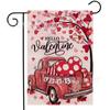 Bandera de Jardín Caliente Transfronteriza Día de San Valentín Amor Rojo Exterior Decorativa Lino Doble Cara Bandera de Jardín