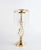 Fabricante Transfronterizo Arte Metálico de Hierro Soporte para Flores Cristal Acrílico Colgante de Cuentas Soporte para Flores Chapado Decoración de Mesa de Boda
