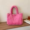 Bolso tote retro de gran capacidad otoño e invierno Nuevo estilo coreano color sólido bolso de moda estudiante simple para ir al trabajo Bolso de felpa