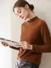Suéter de cachemira de primera línea listo para usar para mujer otoño e invierno cuello alto semi alto manga larga jersey de punto lana base suéter sin costuras