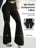 Suministro Exclusivo Transfronterizo de Pantalones de Yoga Acampanados de Cintura Alta para Mujer, Secado Rápido, Adelgazantes, No se Enrollan, Levanta Glúteos, Pantalones Deportivos, Fuentes Europeas y Americanas