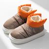 Botas de neve grossas com forro de fleece à prova d'água para mulheres, inverno, fofas, roupas externas, quentes, sapatos curtos de algodão