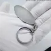 Chaveiro Oval Metálico com Acabamento Fosco e Brilhante, Pingente para Chave de Carro, Acessório de Negócios Personalizável para Homens