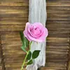 Rosa de Simulación Tallo Único Rosa Redonda Cascada de Flores Pared de Flores Arreglo Floral Flor Artificial Flor de Boda Flor Falsa Fila de Flores en el Suelo