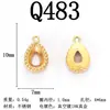 Aço Inoxidável Banhado a Ouro 18K Moda de Luxo Pingente Oval em Formato de Coração Gota D'água Acessórios para Joias de Aço Titânio para Pulseira Colar DIY