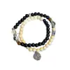 Pulsera de Bambú con Cuentas Estilo Chino Diseño Retro Nicho Pulsera de Gama Alta Hoja de Bambú Regalo para Mejores Amigas