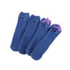 Nuevos calcetines de terciopelo coral rectos de invierno sin pelusa, calcetines de media pantorrilla para mujer con orejas tridimensionales de dibujos animados, calcetines cálidos engrosados