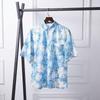 Camisa Hawaiian Estilo Hong Kong Manga Curta para Homens e Mulheres Verão Solta Fina Havaiana Praia Floral Meia Manga Flor Camisa