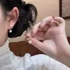 Brincos de Zircônia Cintilante e Pérola Estilo Zhao Lusi para Mulheres, Brincos Versáteis de Nicho de Alto Padrão, Joia de Orelha Elegante e Versátil