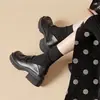 Mocasines de plataforma de tacón alto, zapatos de vestir sencillos para mujer, nueva colección de otoño estilo coreano, estilo preppy, zapatos JK británicos, que aumentan la altura