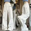 Nuevos Jeans de Mujer Estilo Americano Ins Tendencia Versátiles de Cintura Alta Adelgazantes Ajuste Holgado Rectos Pierna Ancha Pantalones Casuales