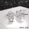 Pendientes de circonita con forma de estrella de cinco puntas y cruz de Cao Shi, flor femenina, pequeños pendientes de flores con fragancia, elegantes y sinuosos, pendientes que combinan con todo.