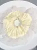 Elástico de Cabelo Scrunchie Listrado com Renda Estilo Coreano para Mulheres, Acessório de Cabelo Suave e Elegante, Elástico de Cabelo Scrunchie Estilo Coreano
