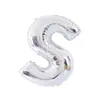 Globos de Letras de 32 pulgadas Decoración de Fiesta de Cumpleaños Nochevieja Plata Oro Arreglo de Boda Globos de Letras de Película de Aluminio Venta al por Mayor