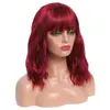 Peruca artificial nova europeia e americana cabelo artificial franja de ar feminina onda de água cabelo cacheado de comprimento médio cobertura total da cabeça fábrica em estoque